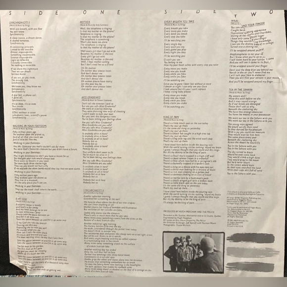 Synchronicity by The Police 1983. A&M Records Vinyl Record - Picture 4 of 7